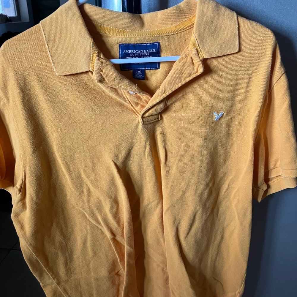 American Eagle Outfitters Yellow Polo Shirt Classic Style